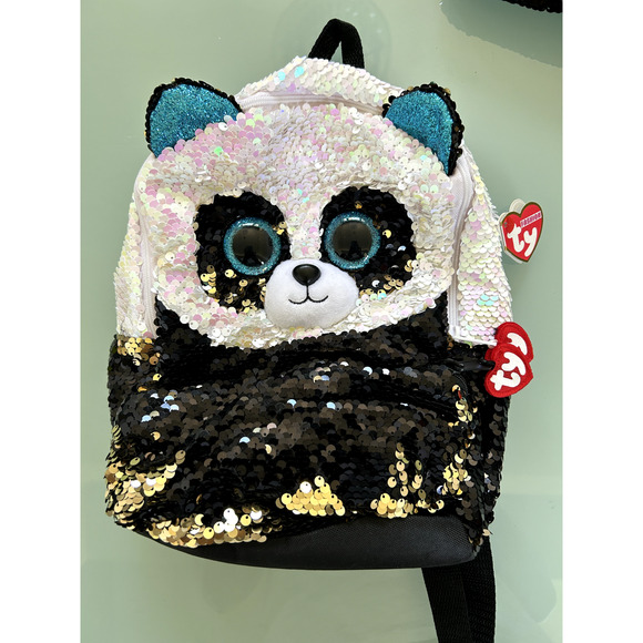 TY Flippables Sequin Bamboo the Panda Backpack and Pencil Case Set for K… - Picture 2 of 9